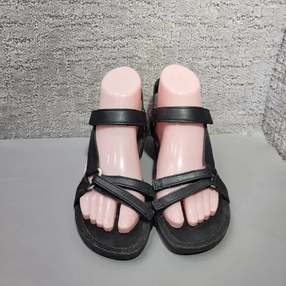 Teva Ysidro Universal Wedge Womens Size US 7 Black Leather Strappy Sandals - Picture 8 of 12